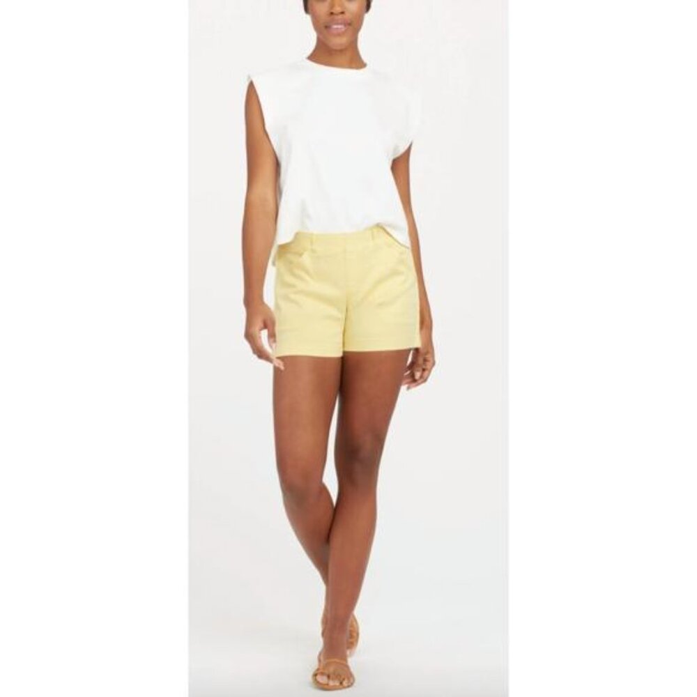 SPANX High Waist Women's Shorts in Light Yellow
